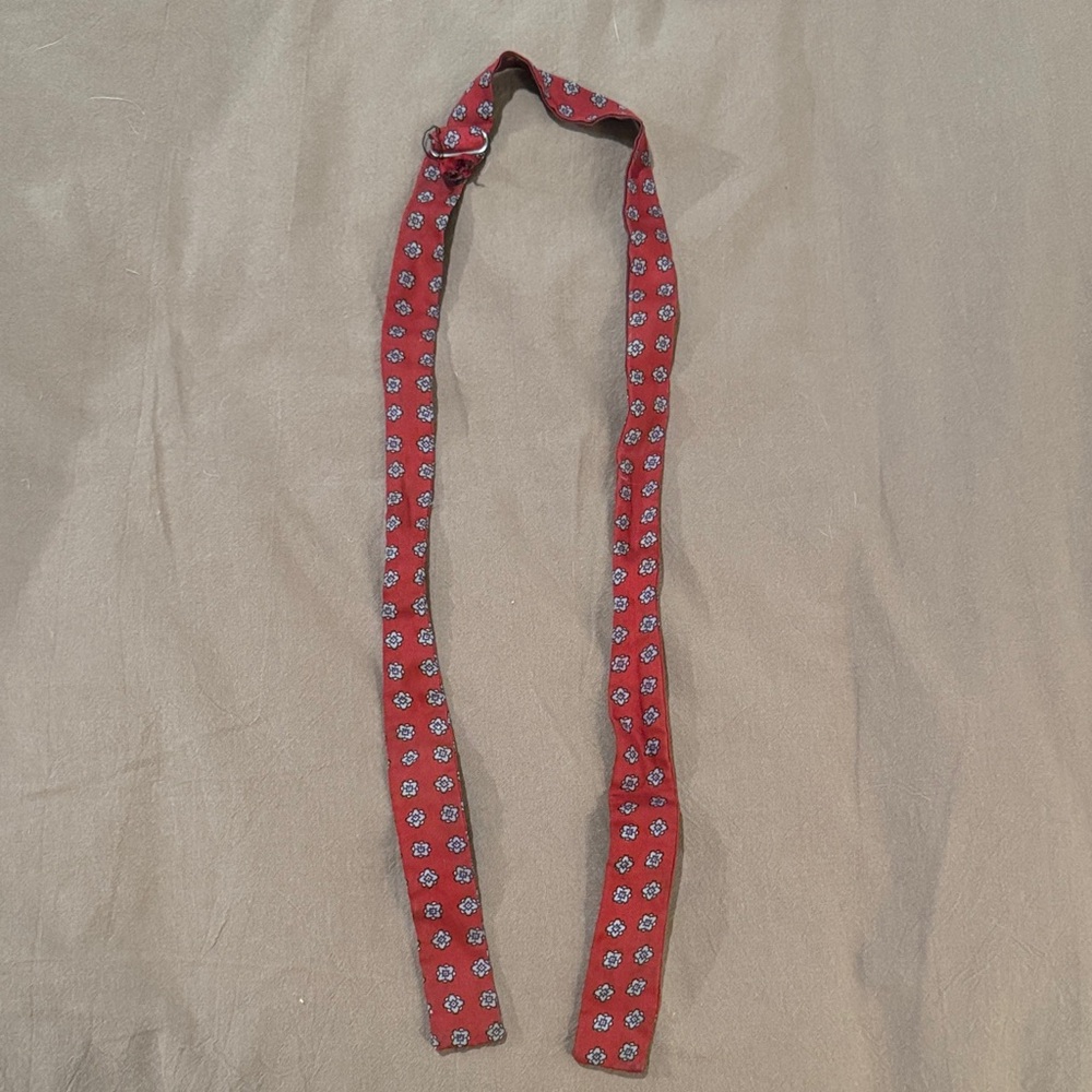 Floral Red silk neckbow or bow tie